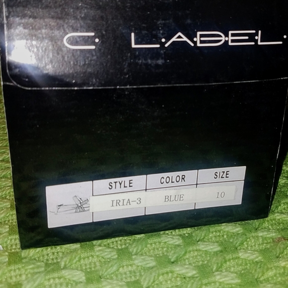 C Label Iria-3 Checker Velcro Footbed Sandals 10 Bright Blue Gray - Picture 10 of 12